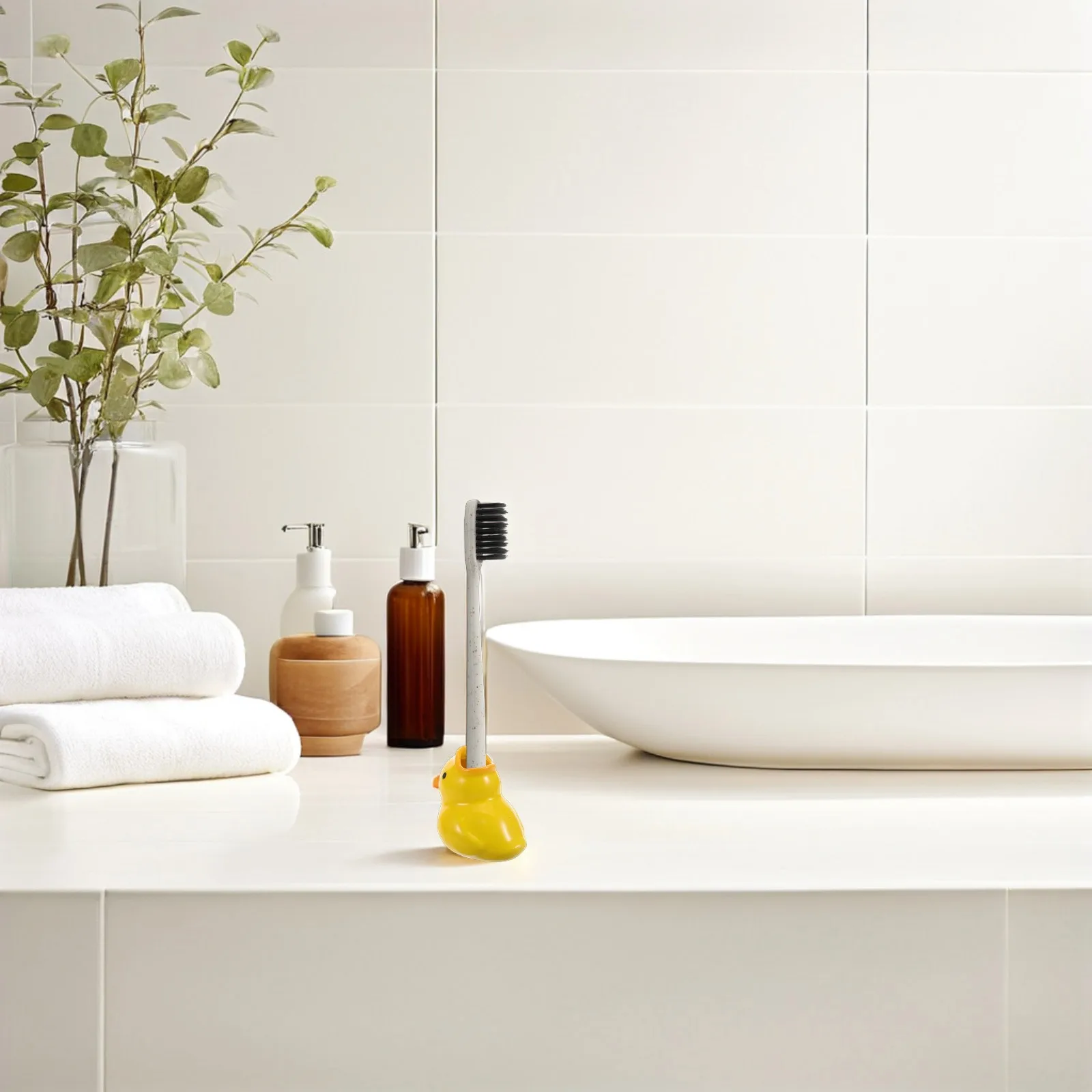 السيراميك بطة حامل فرشاة الأسنان لطيف الكرتون الحمام كونترتوب المنظم الحلاقة حامل صغير حامل فرشاة الأسنان الزخرفية #1