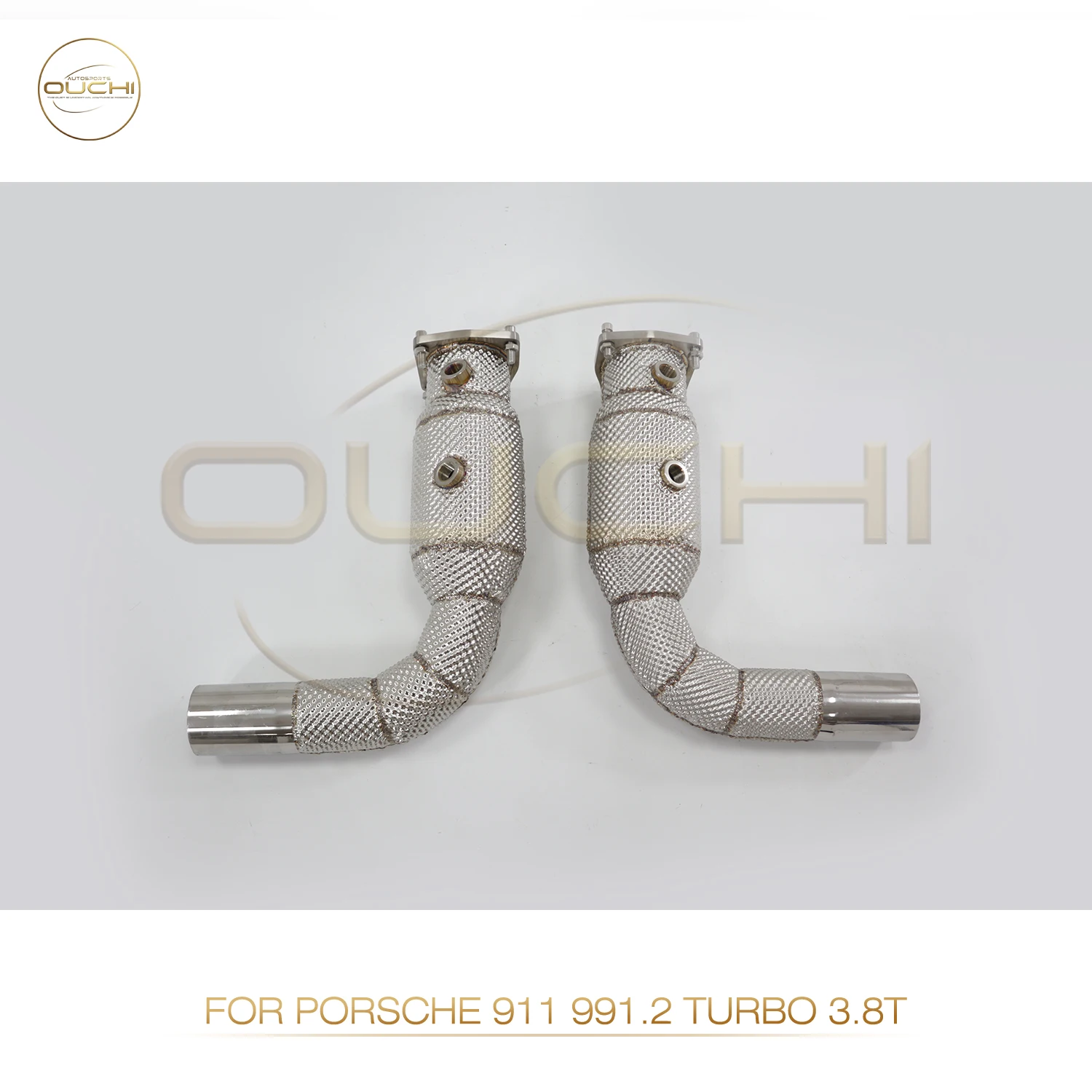 

OUCHI Exhaust System High Flow Performance Downpipe for Porsche 911 Turbo S 991.2 3.8T 2016-2019 With Heat Shield Racing Pipe