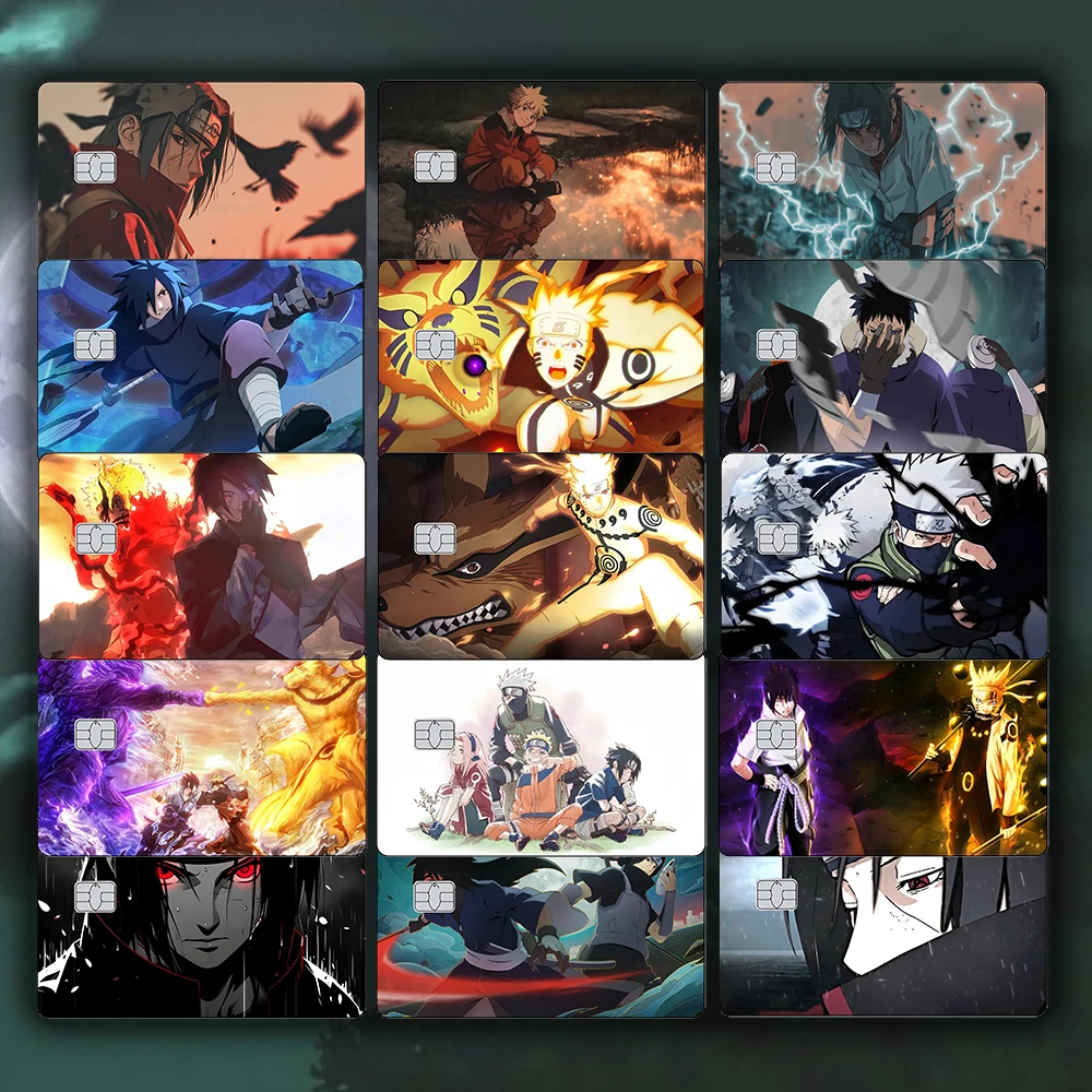 

Anime Credit Card Skin Sticker Sasuke and Naruto Matte Stickers Suitable for VISA JCB Mastercard and Other IC Card Decorations