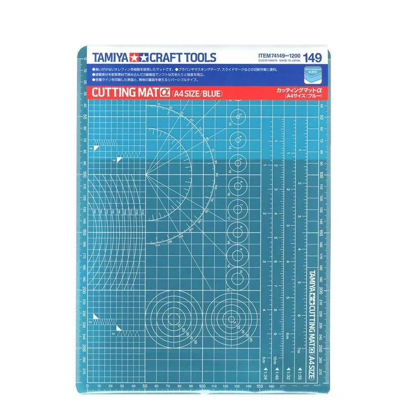 TAMIYA 74149 Cutting Mat A4 Size/Blue 220*300*2mm Translucent Cutting Board Pad Model Hobby Design Craft Tools Accessories