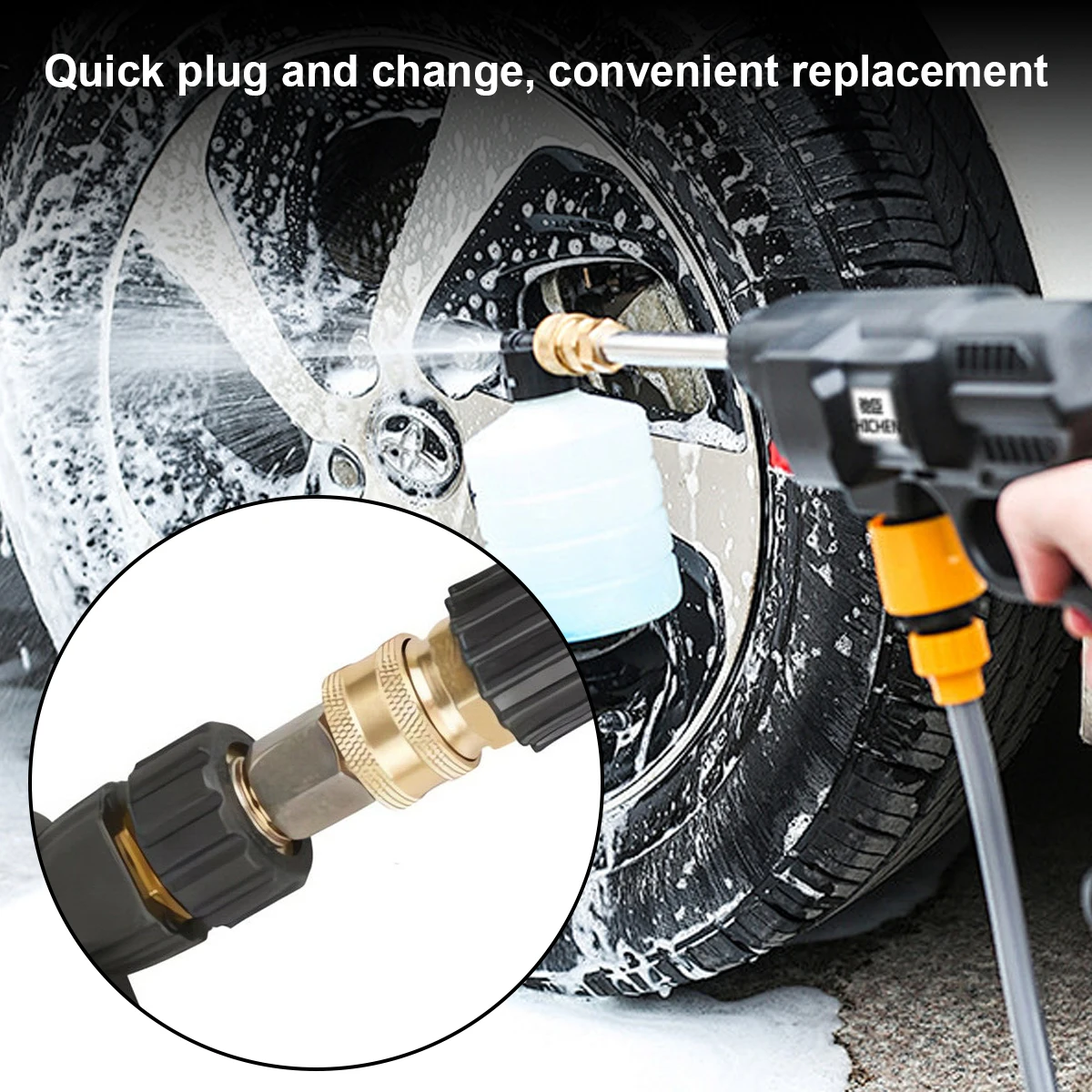 Practical Tool Daily Pressure Washer Adapter Set Quick Connect Fittings M22-14 to 3/8 Plug for Pressure Washer Hose