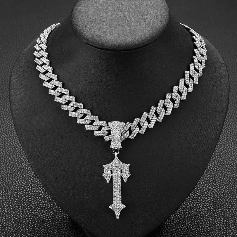 

New Large Alloy Sword Pendant Hip Hop Men's Cuban Chain