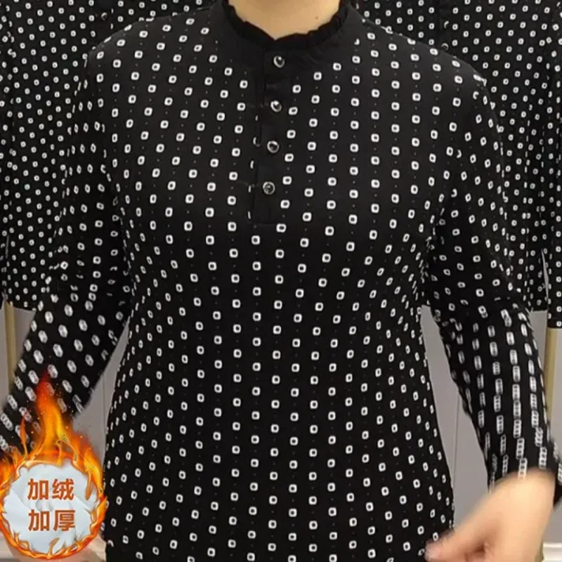 Demi-palette dentelle printemps grande taille ample décontracté chemise de Base à la mode mince haut à manches longues