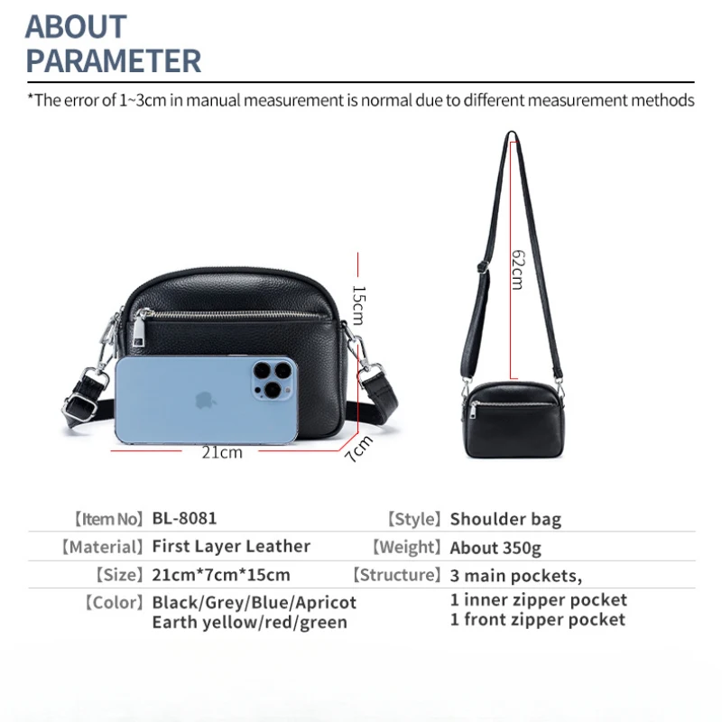 Borsa a tracolla Versatile in vera pelle donna pelle bovina Luxury Crossbody Designer Tote Handbag rossetto Key Phone Pouch Messenger