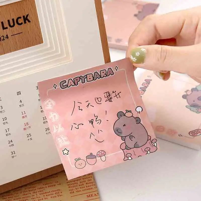 12 Pcs Capybara Notes N Times Stickers High-value Note Books Memo Pads Message Student Stationery