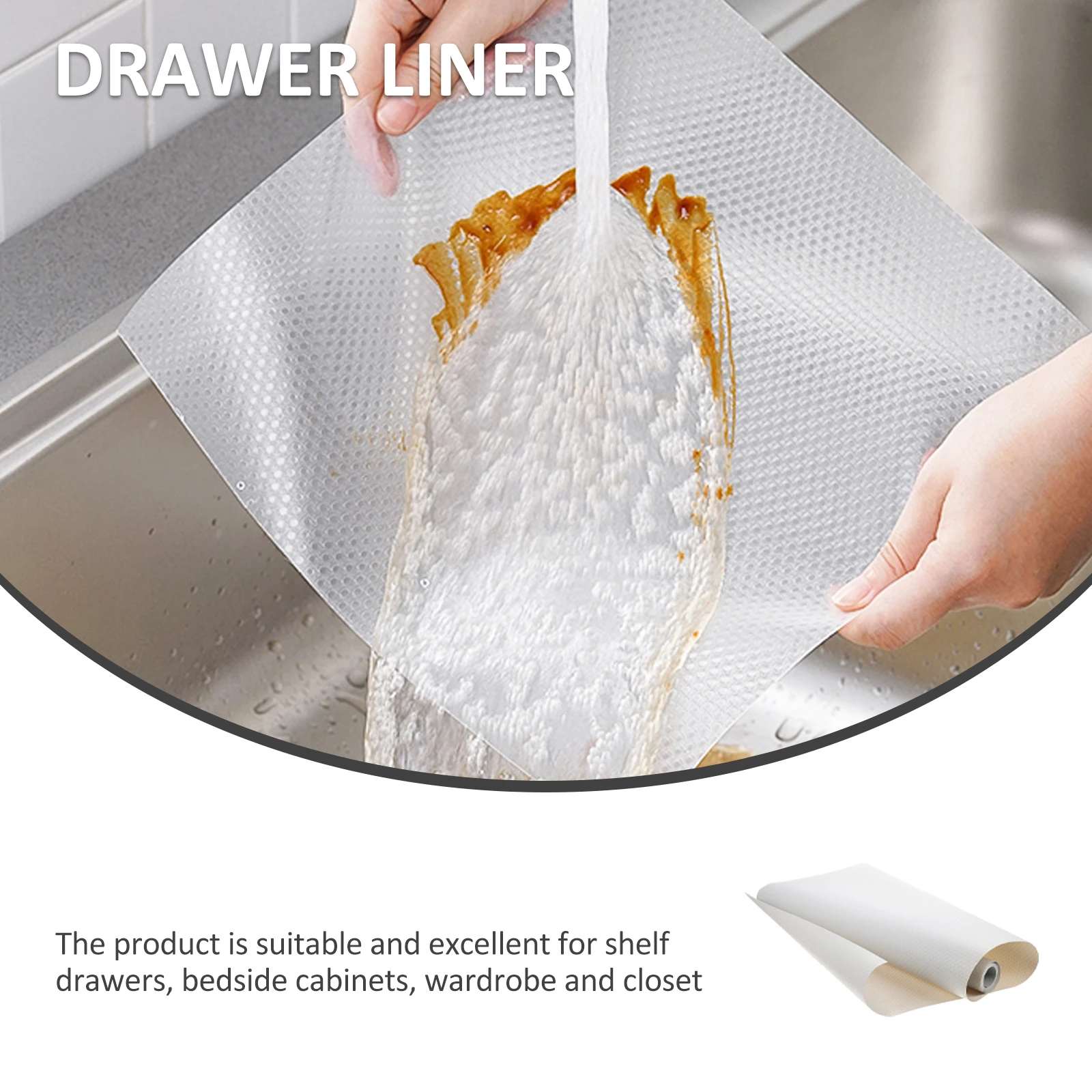

Anti-Slip Moisture-Proof Mat Paper for Cabinet Drawer Liner Household Shelf Liners Multi-Function Fridge Mat Closet