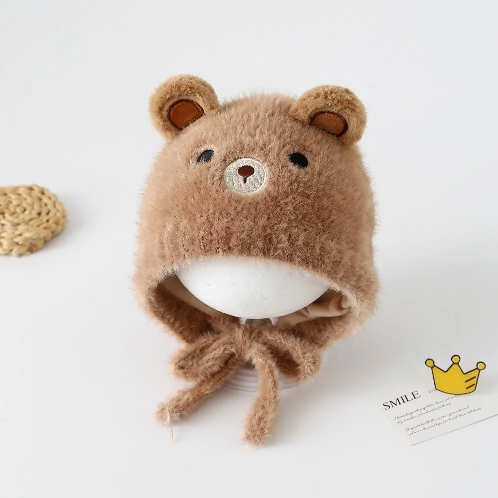 

Cute Children Knitted Hat Thickened Cartoon Animal Winter Baby Hats Keep Warm Windproof Ear Protection Cap for Kids