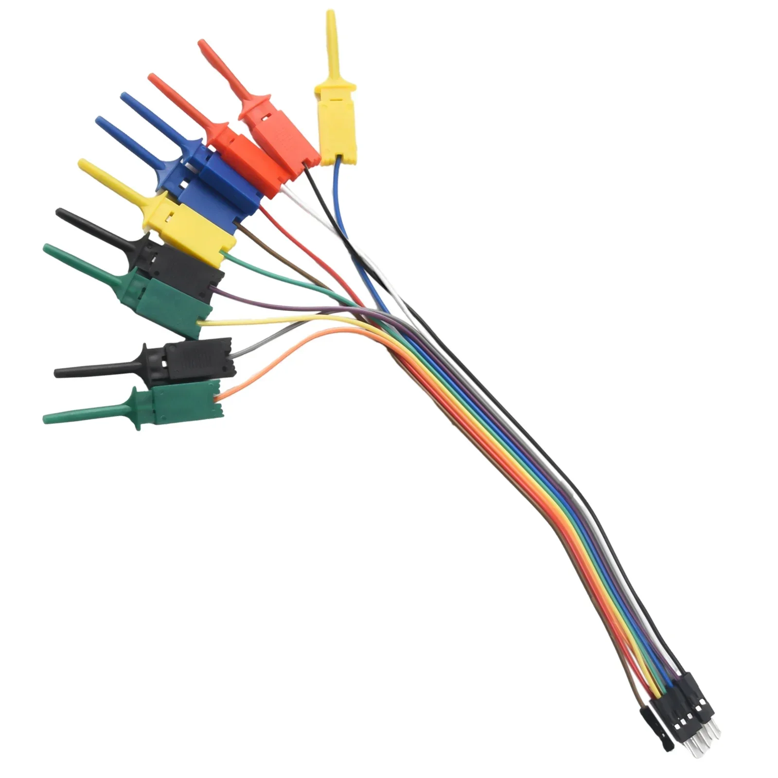 30cm 10PIN Test Hook Clip Logic Analyzer Cable Wire Efficiency Logic Analyzer Cable Gripper Probe Test