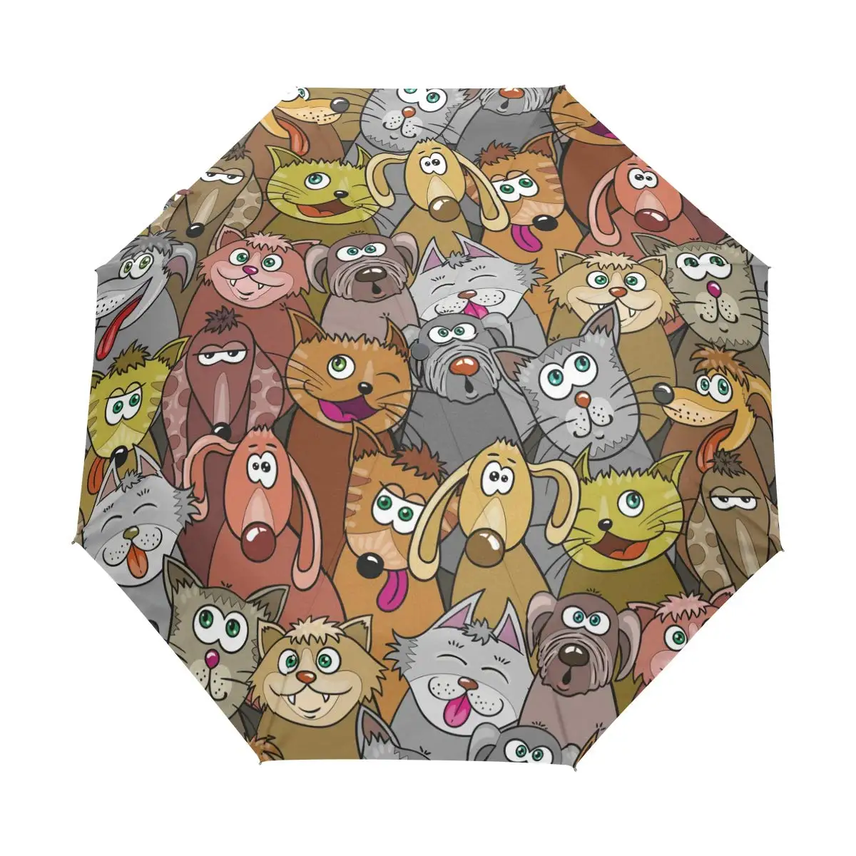 Cartoon Dog Animal Folding Umbrella Lovely Pet Puppy Compact Windproof Travel Umbrellas Rain Sun for Women Men Students Kids