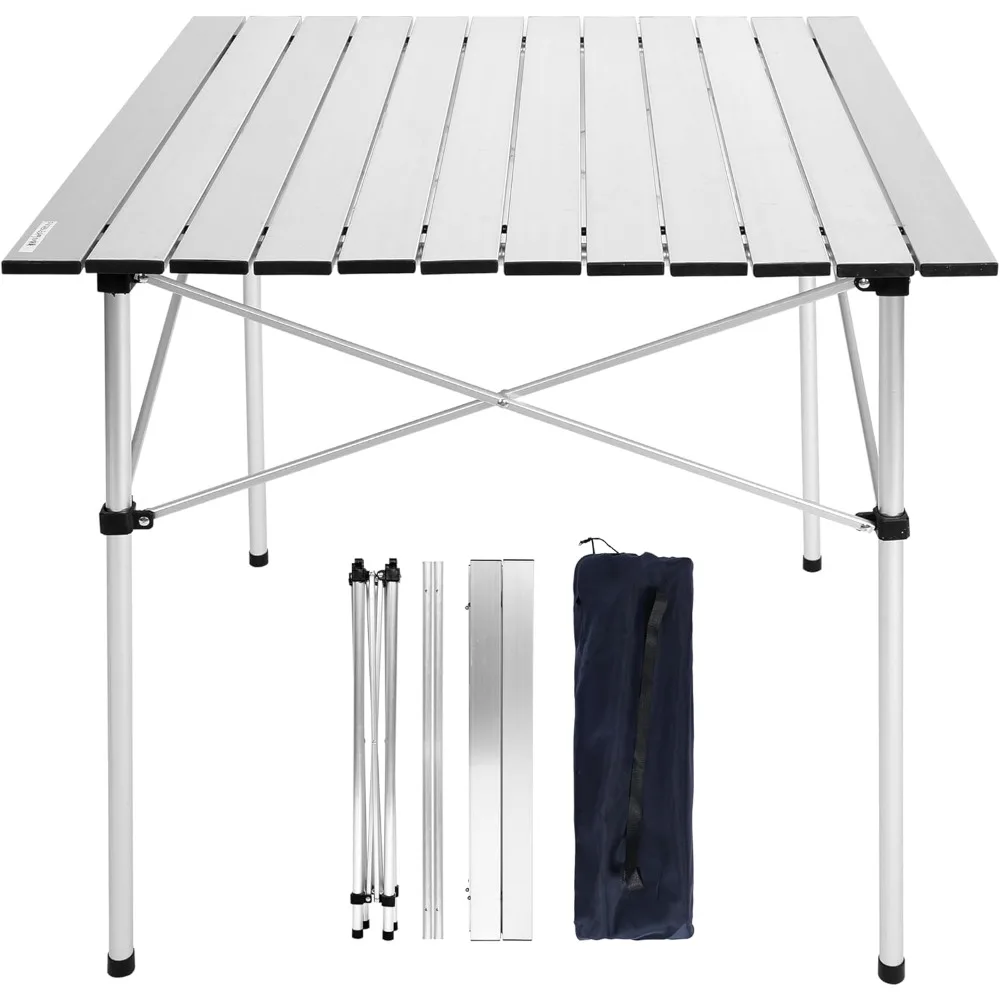 

Lightweight Folding Camping Table with Carry Bag, Ultra-Compact Aluminum Table for Picnic, Beach, Traveling, Outdoor Tables