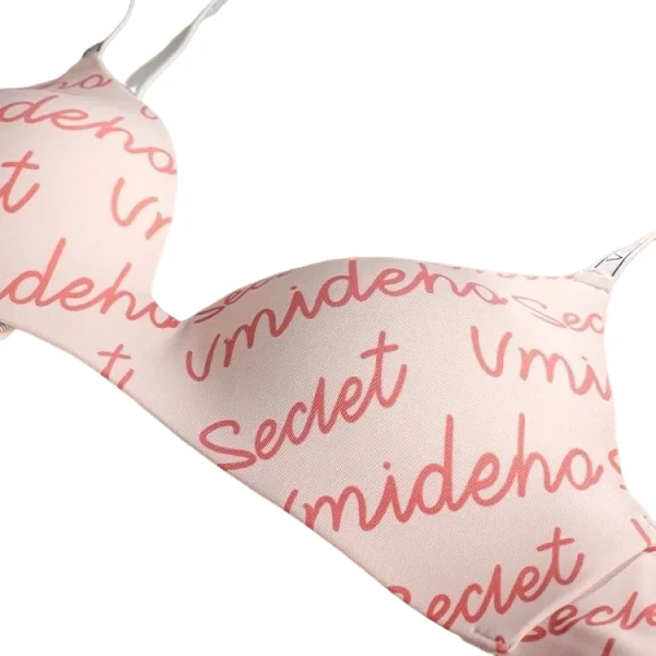 KUCLUT Thin, Seamless Letter Shoulder Strap Lingerie for Women, Converging and Retracting Breasts, Sports Bra for Summer