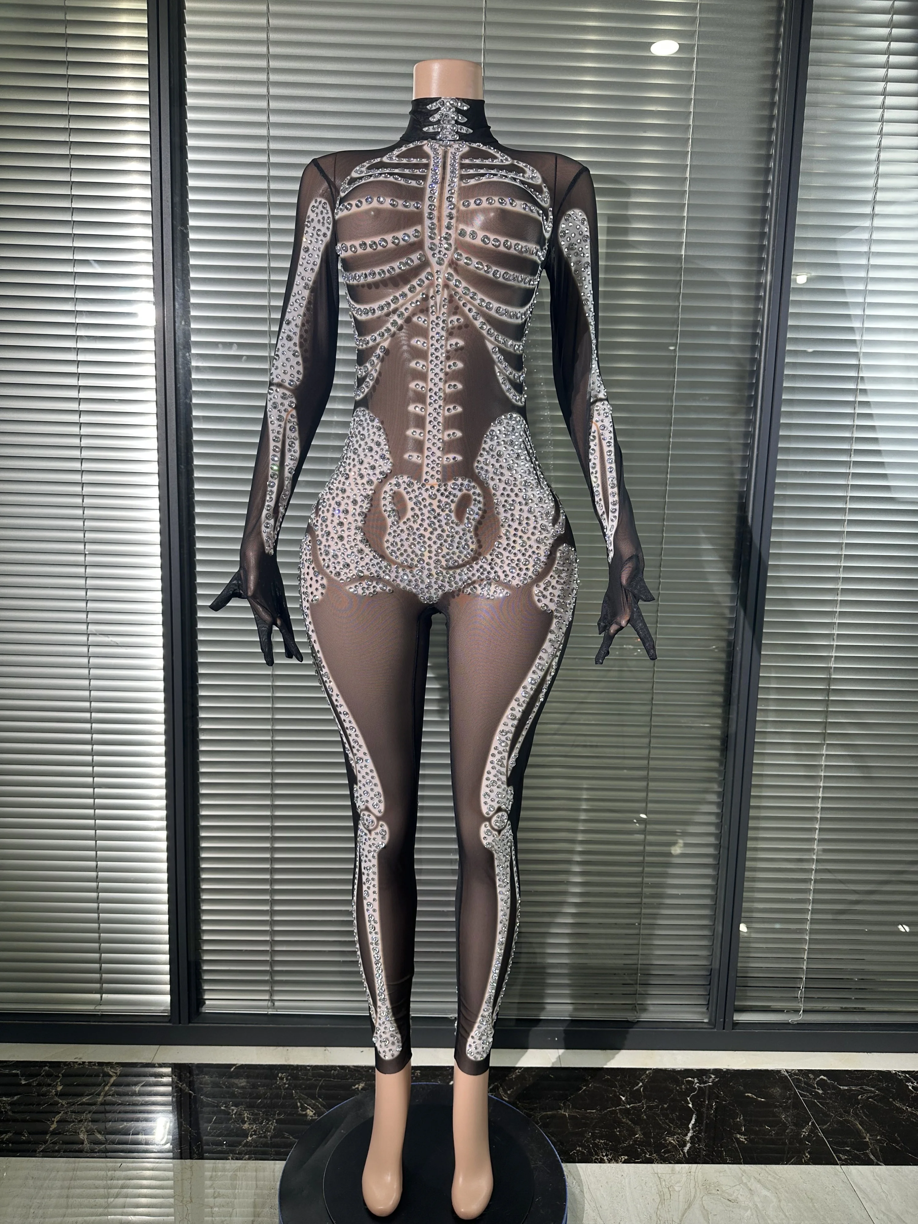 

Avant-Garde Tailored Sexy High Stretch Slim-fit Jumpsuit Long Sleeeve Holiday Party Costume Nightclub Dancer Stage Wear