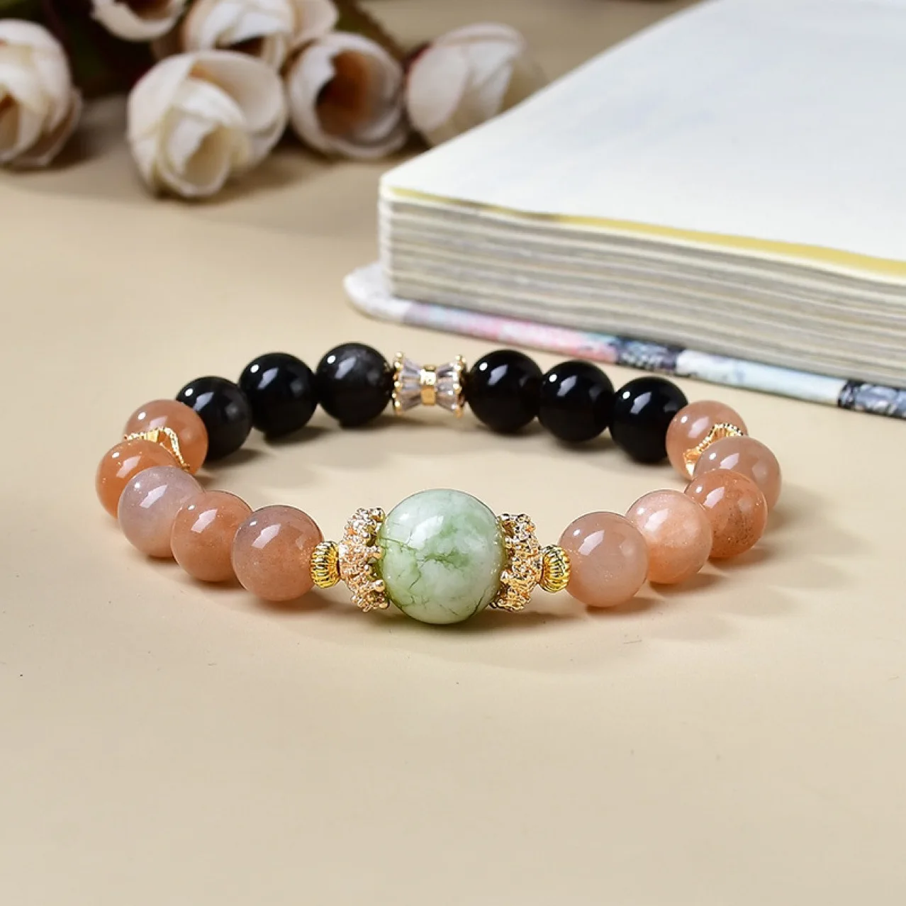 Sunstone الفضة سبج Qingti غطاء الحليب سوار الرجال والنساء الأزياء الخفيفة الفاخرة محظوظ سوار، هدية