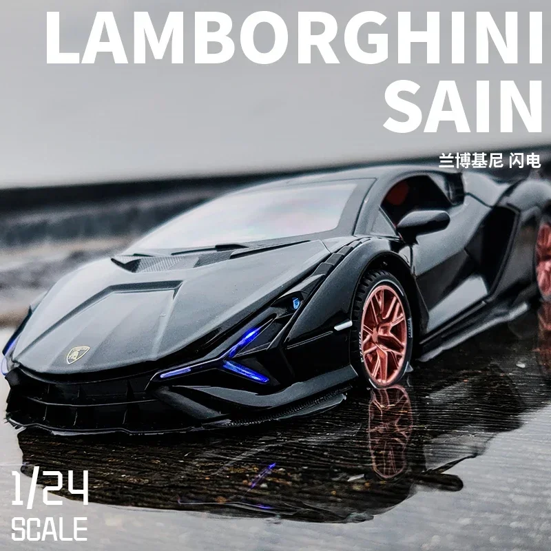 

Имитация 1:24 Lambor SIAN FKP 37 спортивная модель автомобиля со звуком и фотоэлементами металлические игрушечные автомобили детские подарки для мальчиков миниатюрный автомобиль