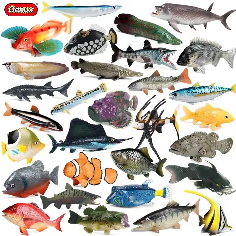 Modelo de Peixe Marinho Realista Decorativo com Base Sólida: Atum Oceânico, Peixe Gigante com Língua de Osso, Peixe Dragão Do...