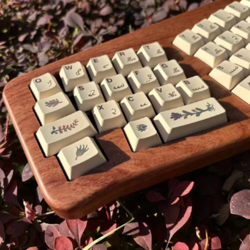 Qaz Alice Walnut 46keycaps Kit Keyboard Mekanis Pelat FR4 Kustom Tombol Perubahan Lotlab Hot-swap Bluetooth Berkabel untuk Set Tangan