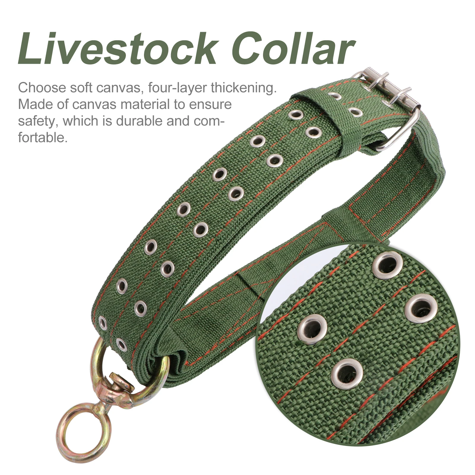 

Thickened Wear-resistant Cattle Collar Adjustable Length Explosion-proof Buckle Canvas Material Livestock Supply Cattle Traction