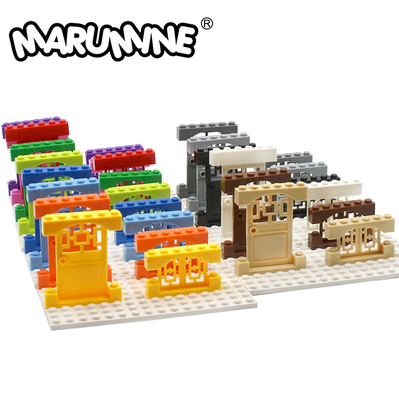 MARUMINE 문 1x4x6 창 및 프레임 4x3 빌딩 블록 아이디어 부품, 클래식 벽돌 건설 교육 완구