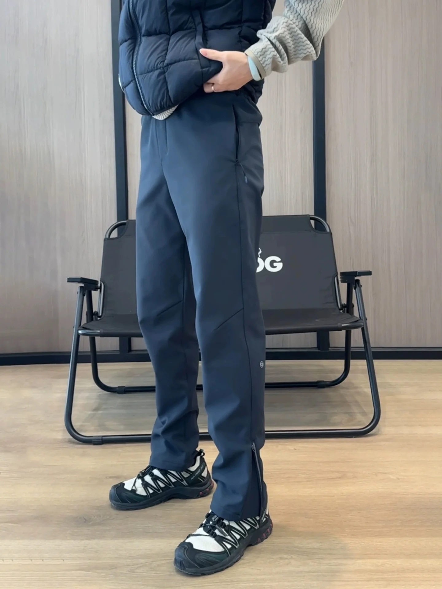 

American Sle Men's Hiking Pants Spring Autumn Winter Outdoor Soft ell Trousers with Side Zipper Elastic Workwear