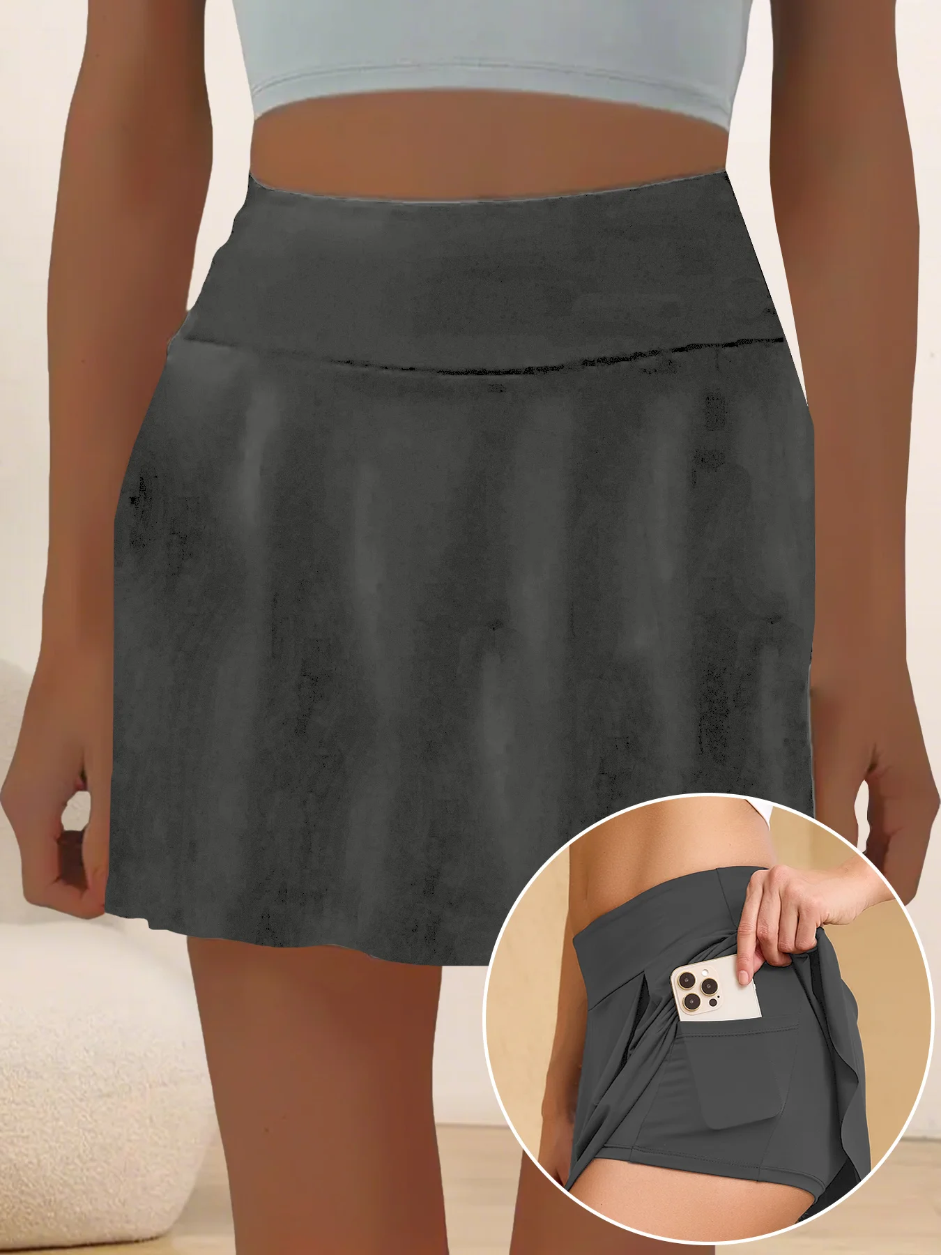 

Быстросохнущая спортивная юбка для женщин, супермягкая, двухслойная, с внутренними карманами, для гольфа, тенниса и тренировок