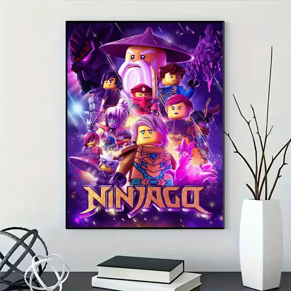 Cartoon N-NinjagoS Poster for Living Room, Bedroom, Office, or Bar, Frameless, Indoor Use, Bedroom Wall Art.