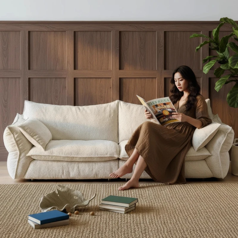 Sofás relajantes para sala de estar, Cama para perro humano, sofás modernos de diseño para sala de estar, Sillon Cama perezosa blanca, muebles posmodernos