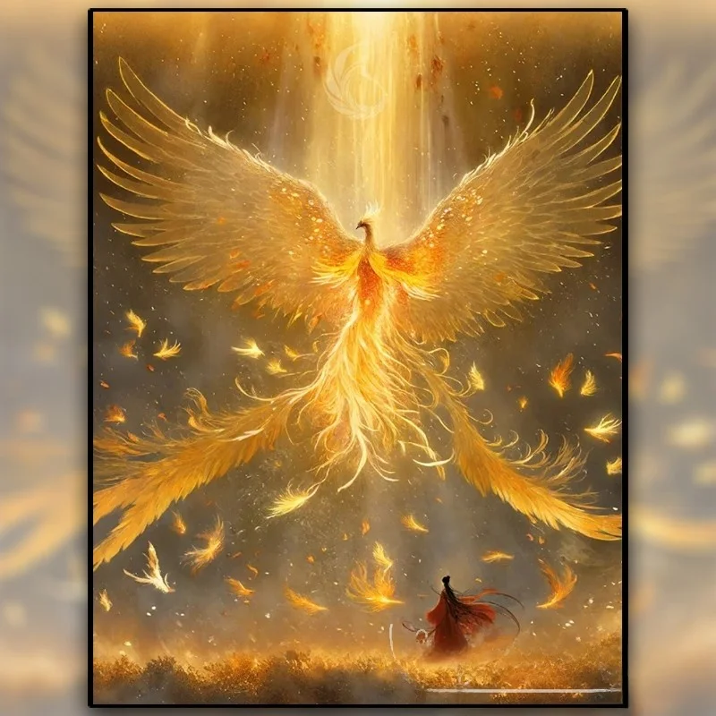 

Phoenix Rebirth Cross Stitch New 2026 Living Room Thread Embroidery Half Finished Divine Bird Diamond Painting Kit