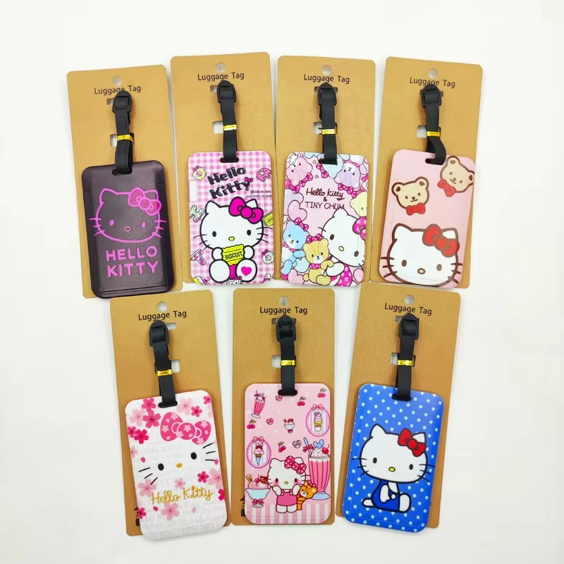 Cute Kitty Travel Luggage Label Travel Luggage Tag Boys Suitcase ID Address Holder Baggage Boarding Portable Suitcase Ticket