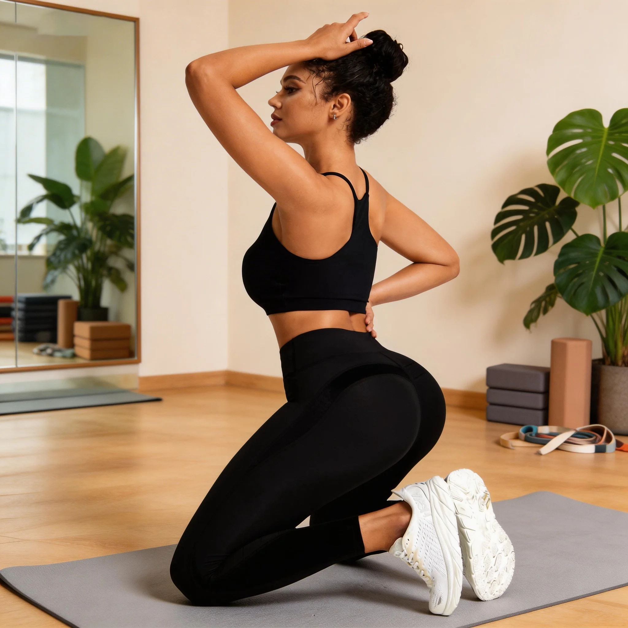 Damen Yoga-Leggings mit Hohem Bund, Dehnbare Unterwäsche-Tights, Schnelltrocknende Laufhose mit Fleece-Futter, Paneel-Tights für Fitness und Sport
