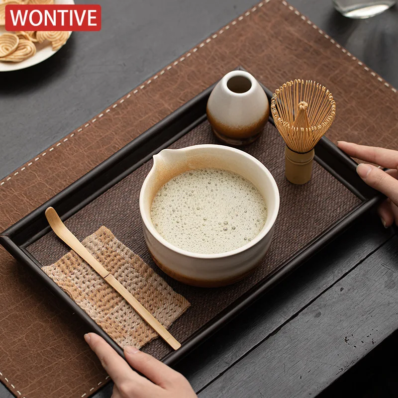 

Japanese Kiln Change Matcha Tea Set Safe Bamboo Whisk Teaspoon Tea Sets Indoor Beverage Shop Tea-making Tools Accessories Gifts