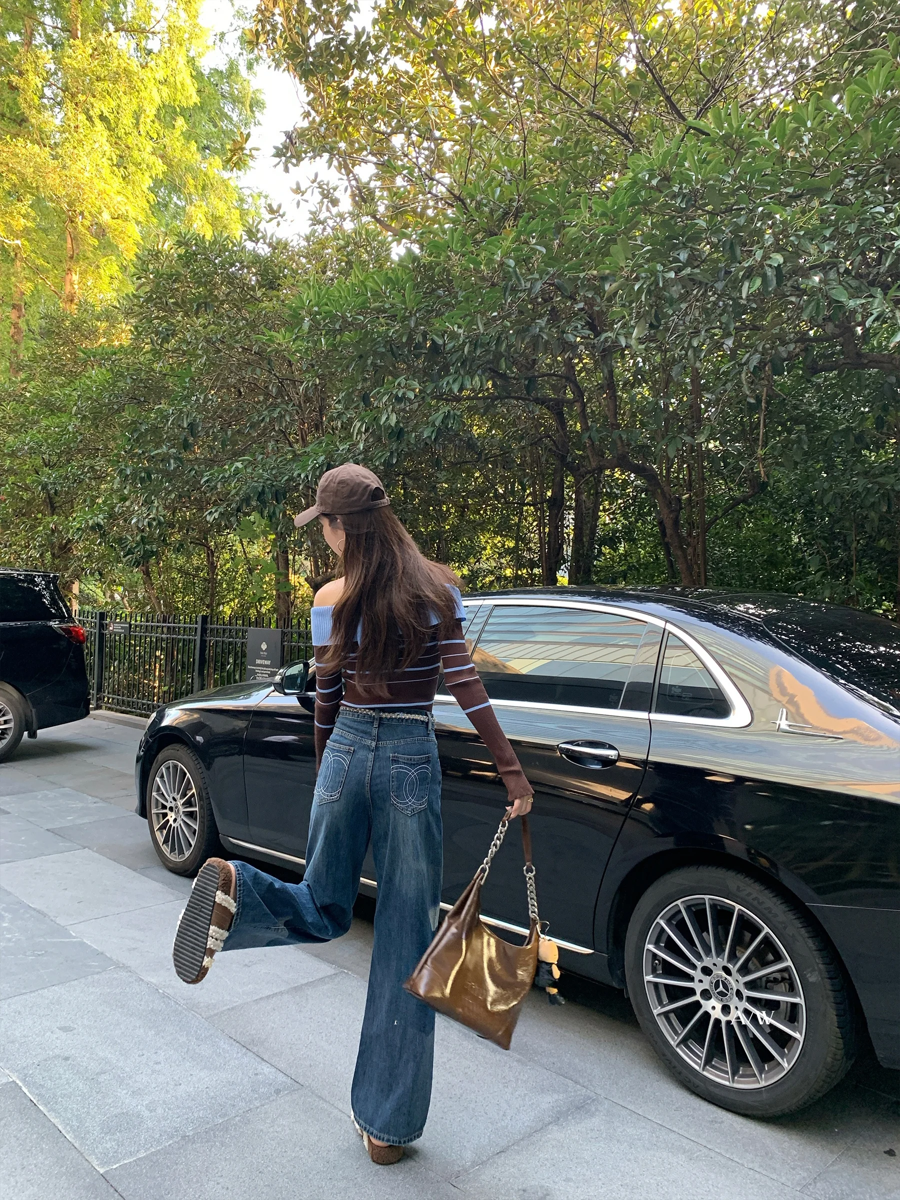 

Джинсы женские с высокой талией, широкие, синие, прямого кроя, в стиле ретро, весенние, Sam Seoi