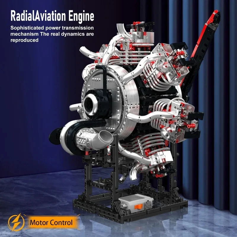 

Mould King 10233 Radial Aviation Engine 3089PCS Technical Building Blocks with Power Motor for Legoeds MOC Aircraft Model Kit