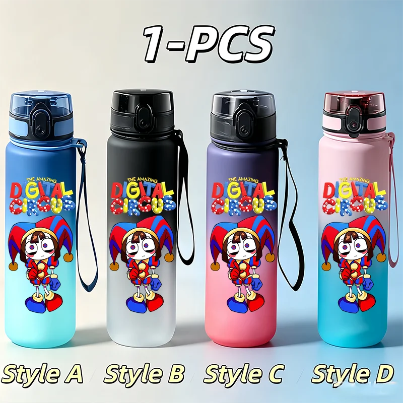 The Amazing Digital Circus Cartoon 650ml Gradient Sports Water Bottle, Outdoor Portable Cup, Gifts for Vacations and Festivals - view 3