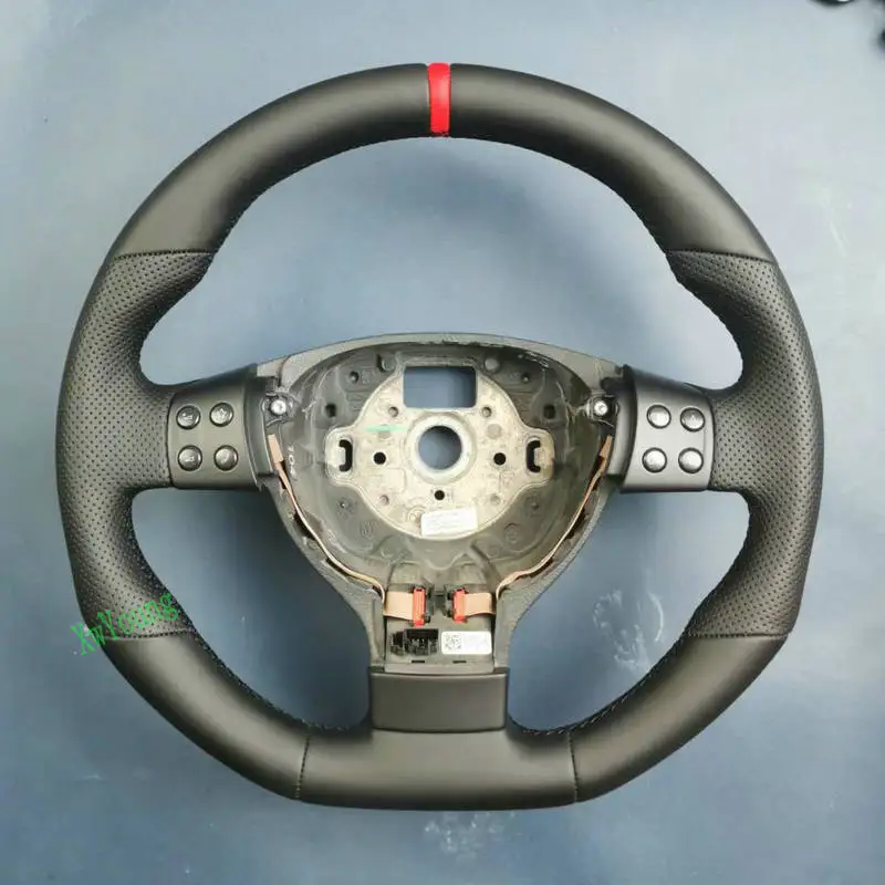 For 2003-2009 VW Golf 5 EOS GT GTI Mk5 GTI (No Paddle Shifter) Full Leather Car Steering Wheel