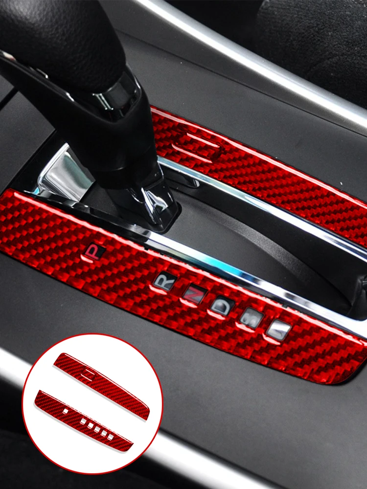 For Honda Accord 2013-2017 2pcs Carbon Fiber Car Interior Gear Shift Panel Decal Decorative Cover Trim аксессуары для машины