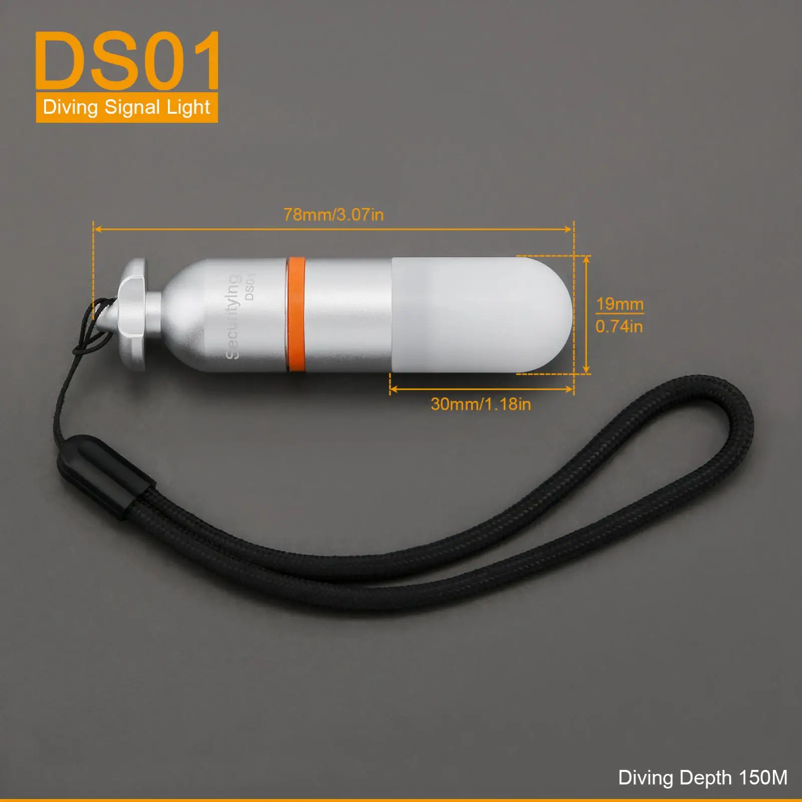 Mini baliza estroboscópica de buceo subacuática de 150M, luz de señal de buceo con batería AAA, luz intermitente de buceo nocturno