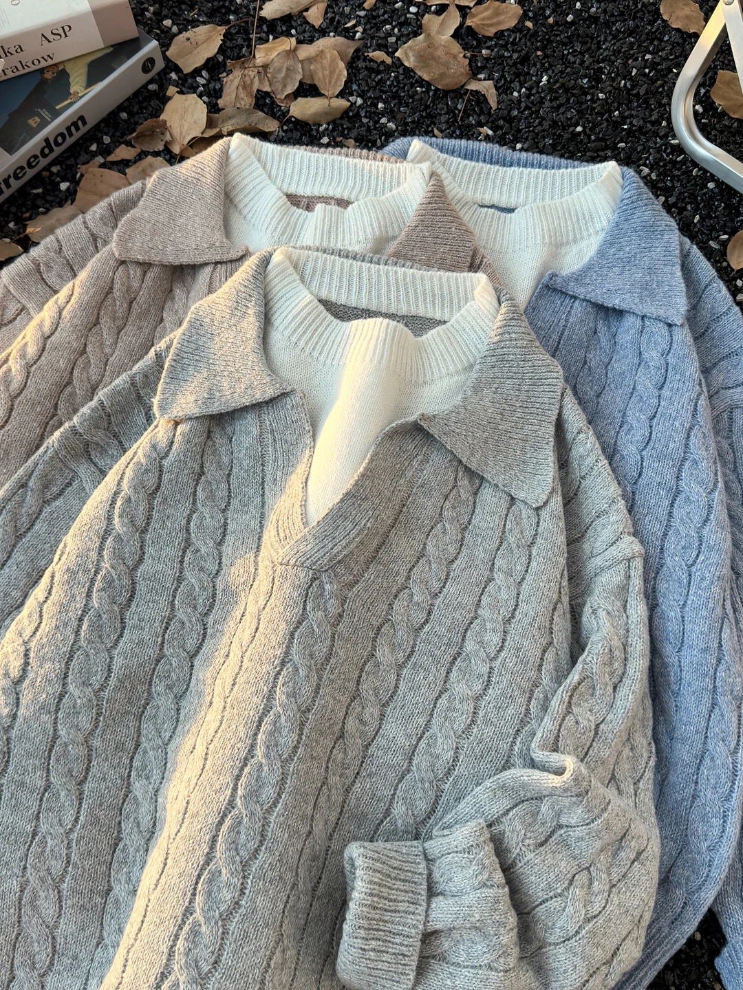 

Men's V-Ne Twist Knit Sweater Casual Sle Pull-Over Heavyweight Leisure Knittedwear Autumn New Faion Versatile Outerwear