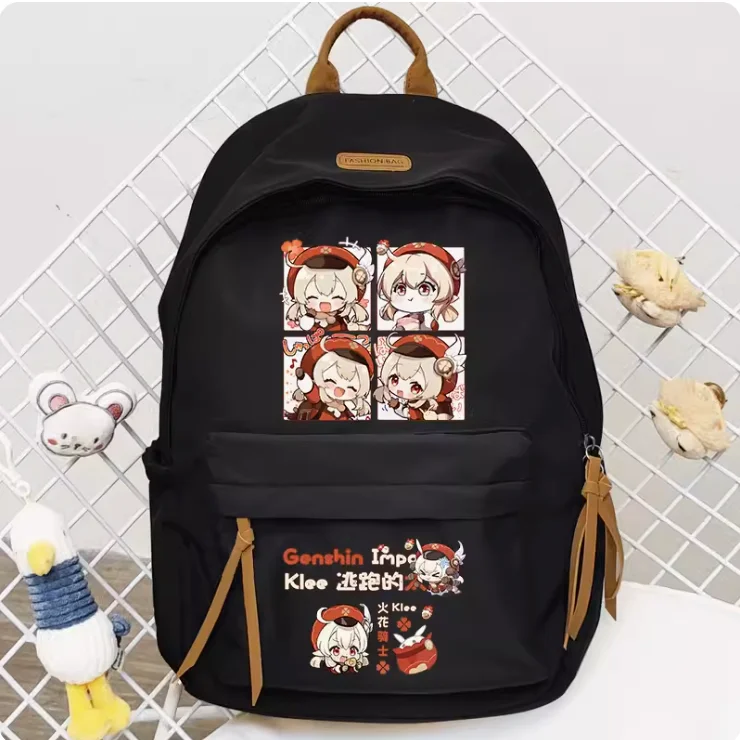 Anime Genshin Impact Klee Schult asche Rucksack Hoch leistungs Umhängetasche Cosplay Student Teenager Geschenk b080