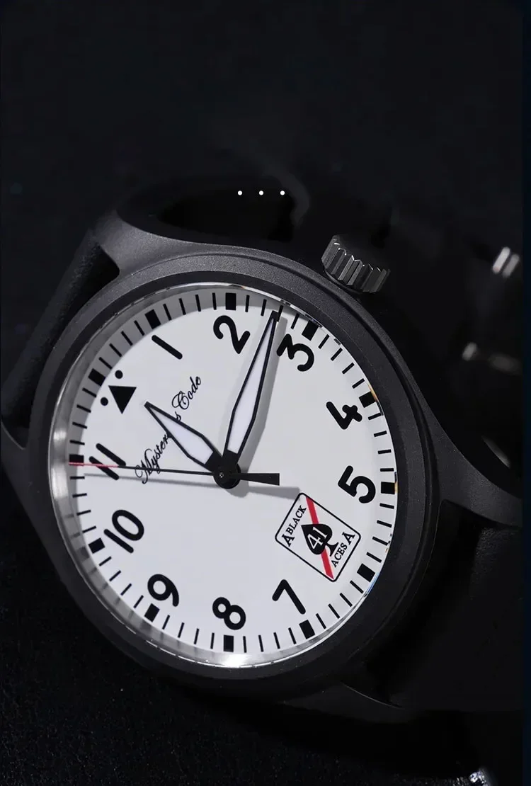 Mysterious Code Watch For Men Ceramic Pilot SW200 Movement Automatic Mechanical Sapphire Glass Rubber Strap Super Luminous