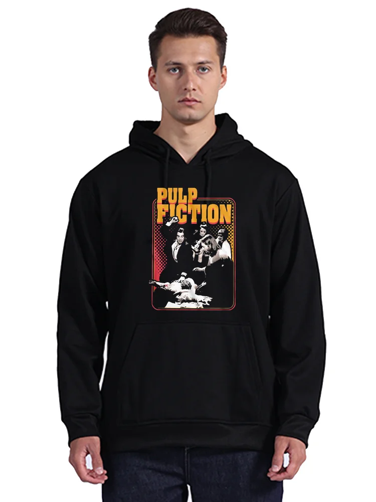 Men Hoodie Funny Retro Adrenaline Shot Pulp Fiction Hoody Sweatshirt Tops Mia Wallace Tops Cotton Pullover Streetwear Oversize