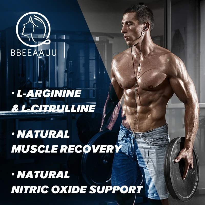 BBEEAAUU 200mg L-Arginine Capsules Nitric Oxide Supplement Stamina & Energy for Men Long Lasting Muscle Strength