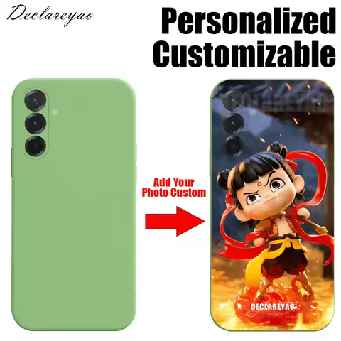 Personalized DIY Name Photo Custom Light Slim Soft Case For Samsung Galaxy S25 Edge S24 Ultra S23 FE S22 S21 Plus Cover Silicone