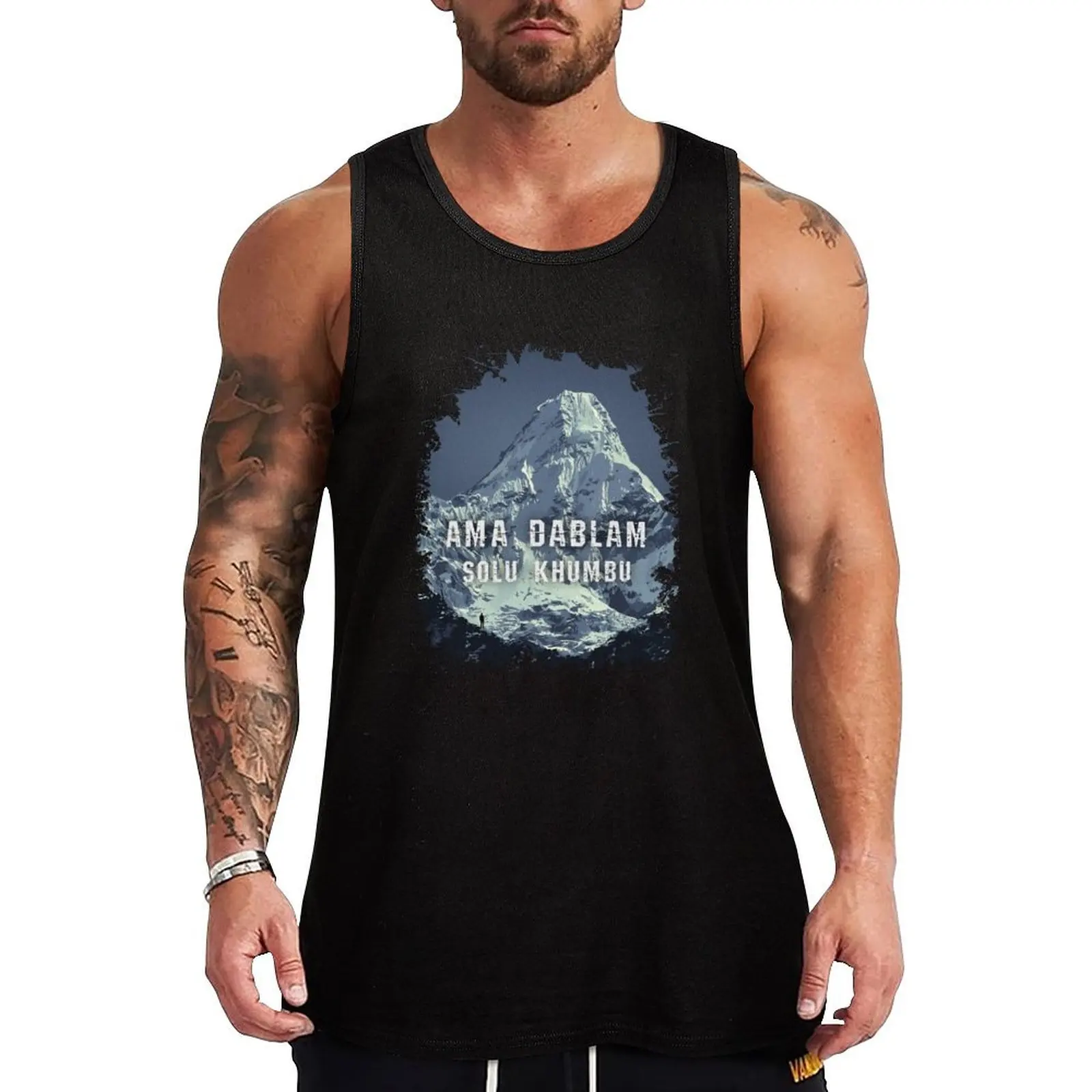 Ama Dablam - Solu Khumbu - Nepal Tank Top gym Men's t-shirts Top summer Sleeveless top Men's cotton t-shirt