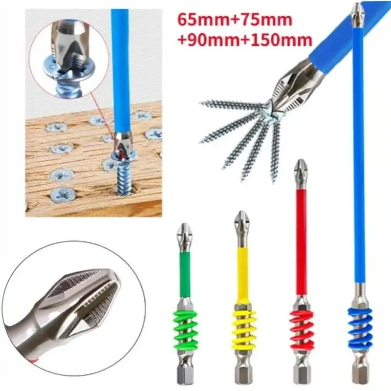 Magnetic Anti Slip High Hardness Screwdriver Bit Set With Multiple Sizes And Storage Case Perfect For Home Repair Woodworking