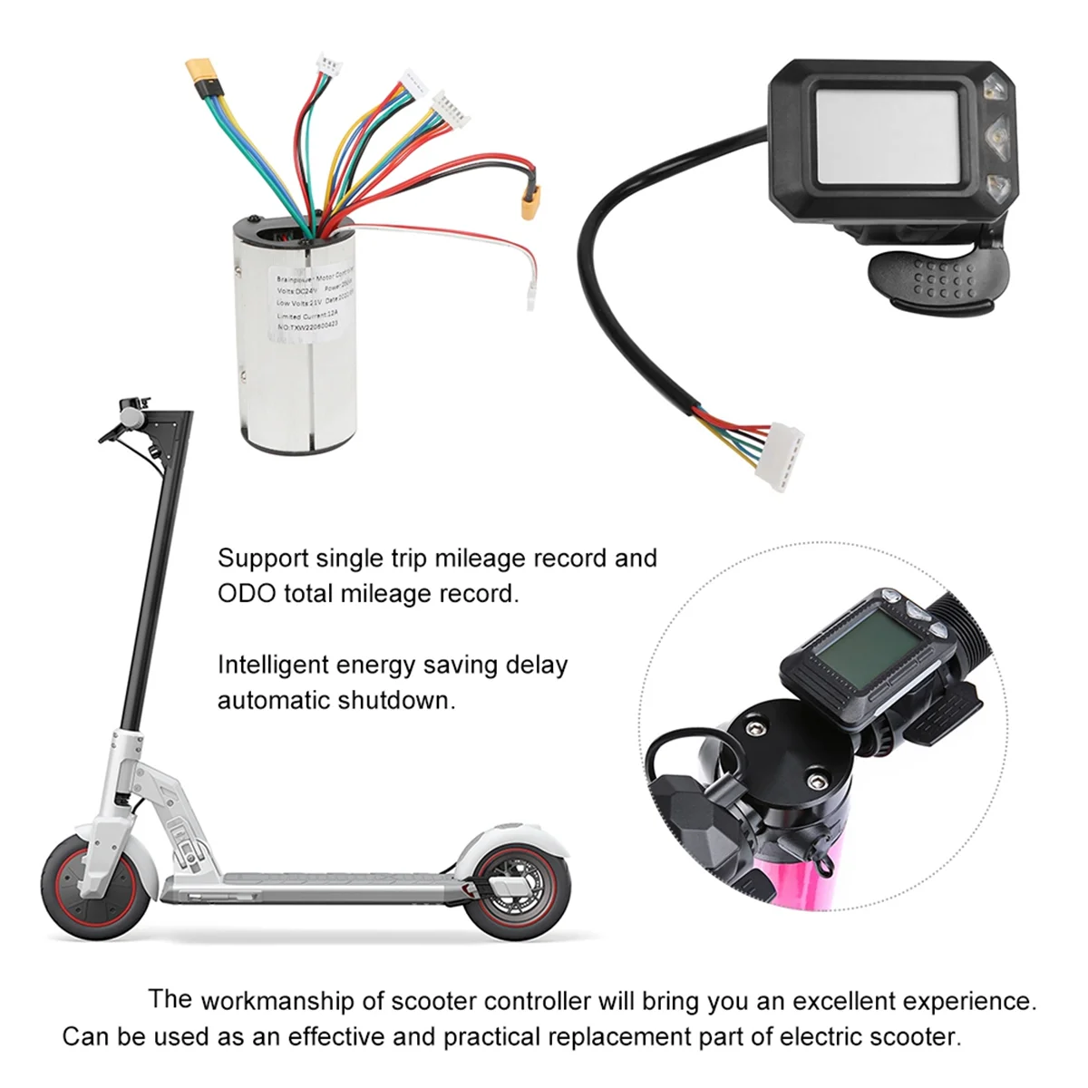 24V Electric Scooter Controller+LCD Display Accelerator+Brake Motor Controller Electric Scooter Accelerator Set