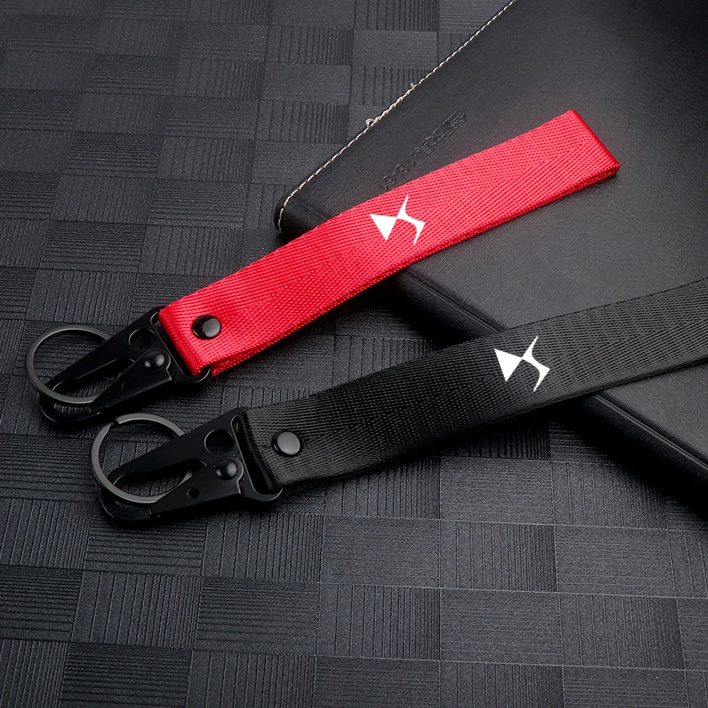 Car Nylon Logo Keychain Ribbon Keyring Keychain for Citroen DS C1 C2 C3 C4 C4L C5 C6 C8 VTS DS3 DS4 DS5 DS6 DS7 Saxo