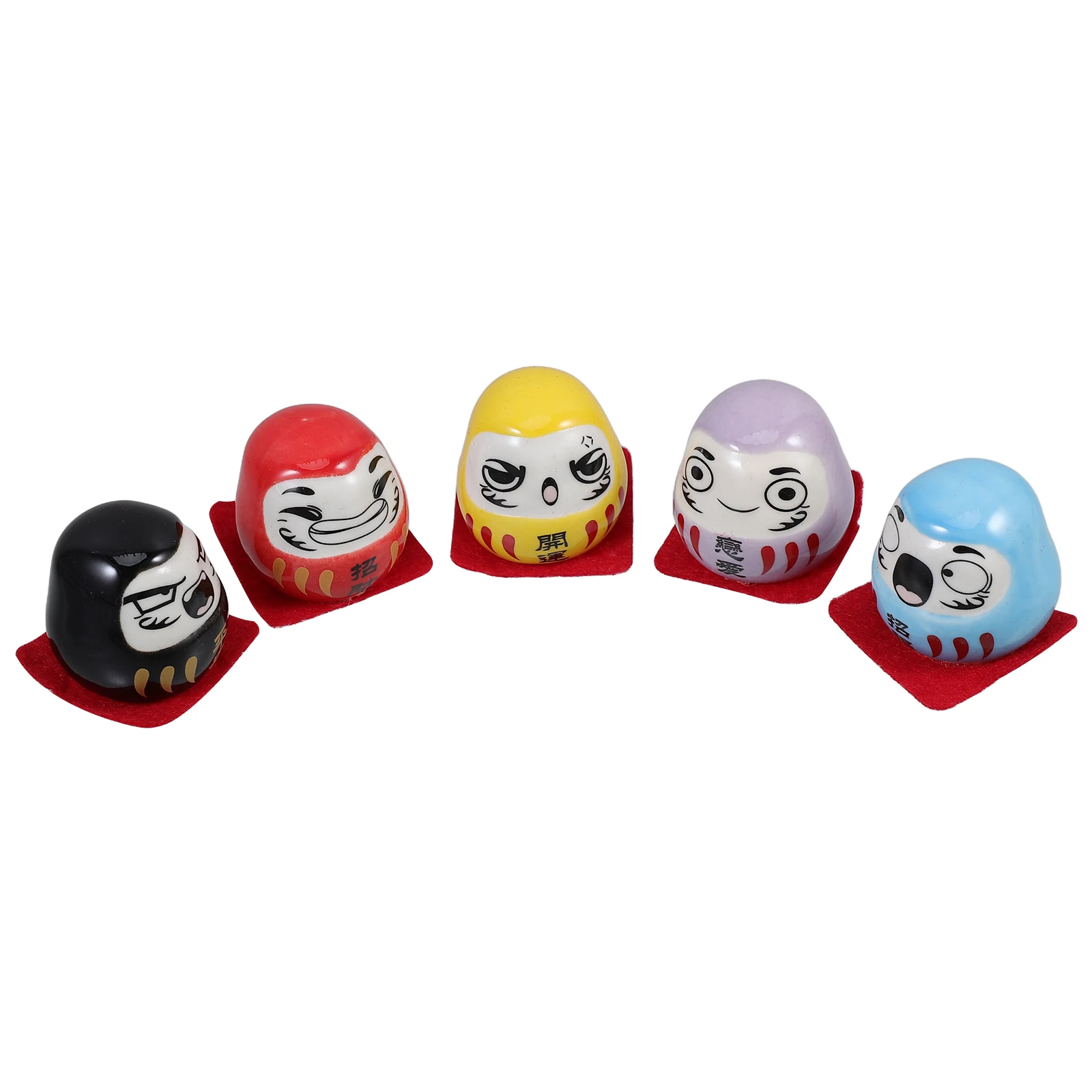 

5 Pcs Ceramic Egg Japanese Home Car Decor Prosperity Statue Lucky Figurines Good Blessing Gifts Home