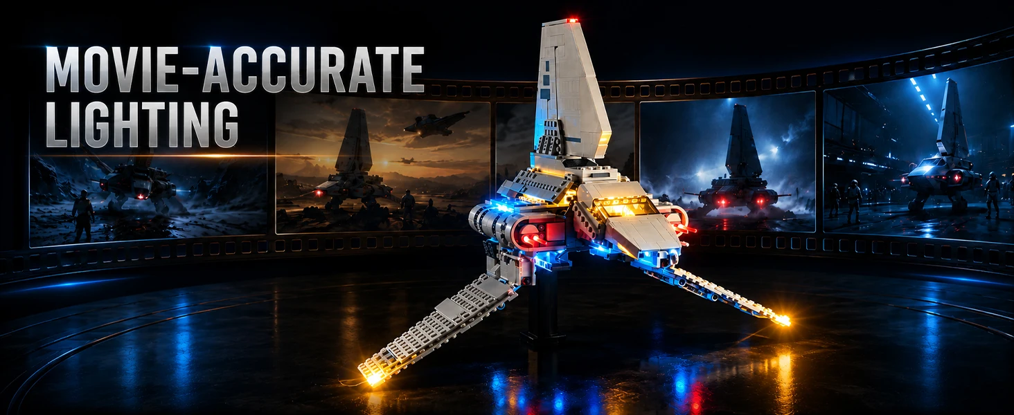 BrickSoul LED-Beleuchtungsset, geeignet für Lego Imperial Lambda-Class Shuttle 75459, Modell, nicht im Lieferumfang enthalten, Bausteine ​​nicht im Lieferumfang enthalten – Detail 4