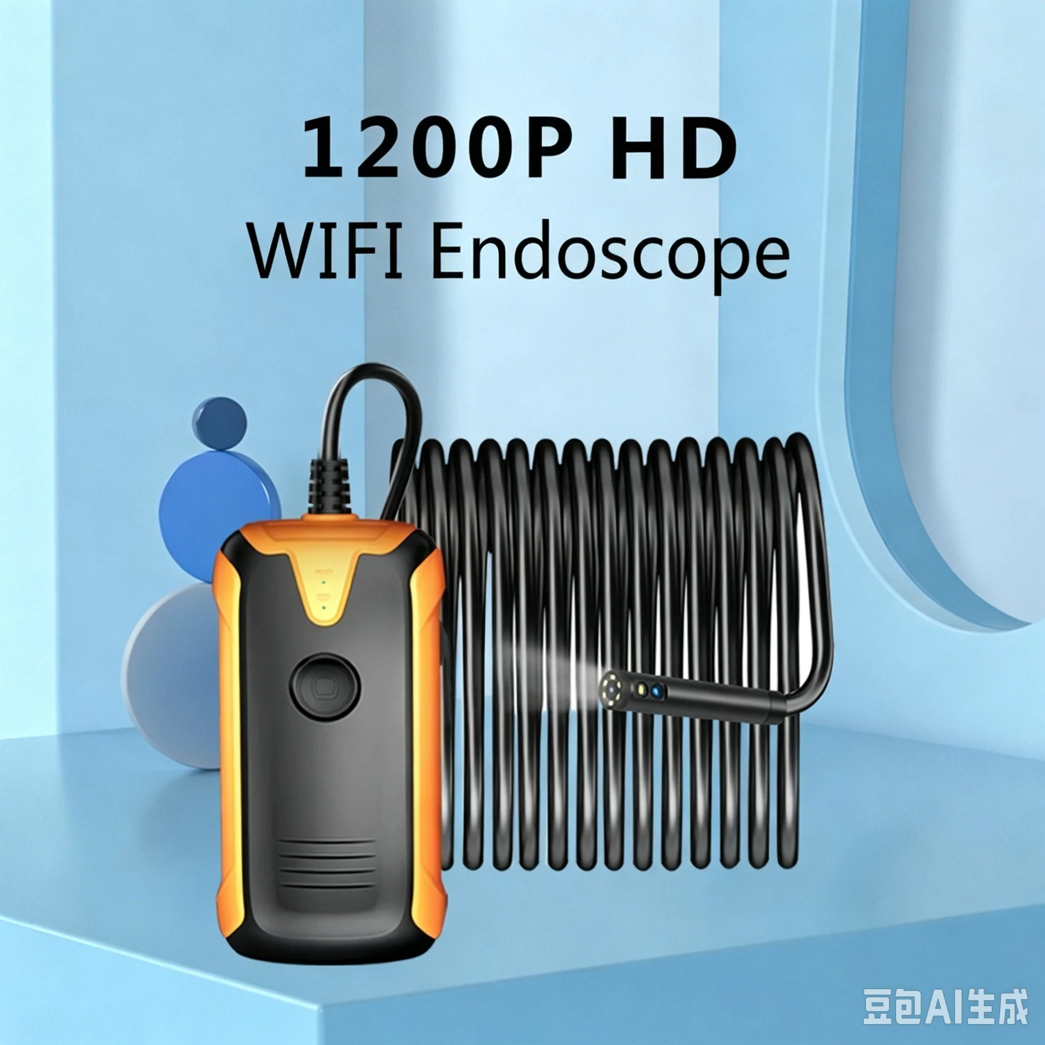 2MP 1080P 8mm Dual Lens WIFI Endoscope Camera CMOS Borescope Inspection Otoscope Digital Microscope Side-View Front View