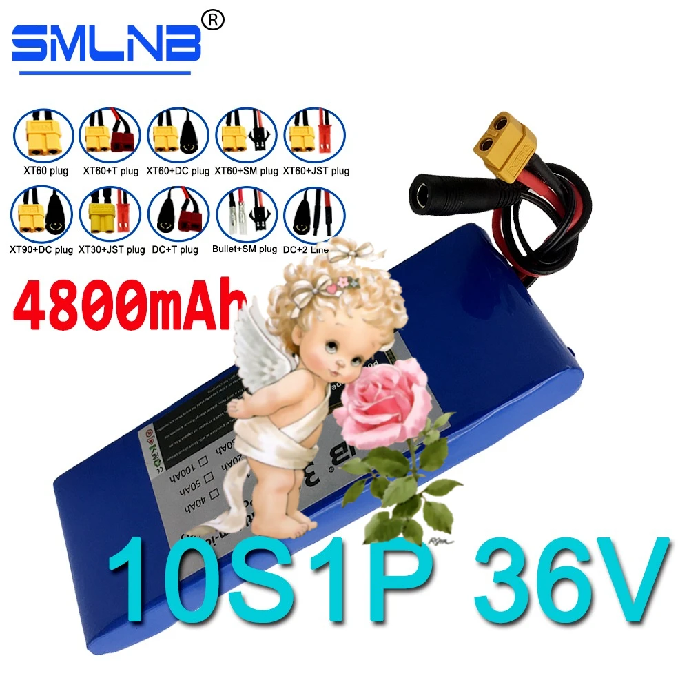 

BMS 500W 10S1P 36V 4800mAh Battery Pack 18650 Lithium Li-ion Rechargeable Batteries Electric Car Bicycle Scooter 20A